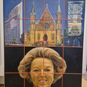 Gemengde Techniek Schilderij Koningin – Inclusief Aluminium Baklijst (50 x 70 cm)