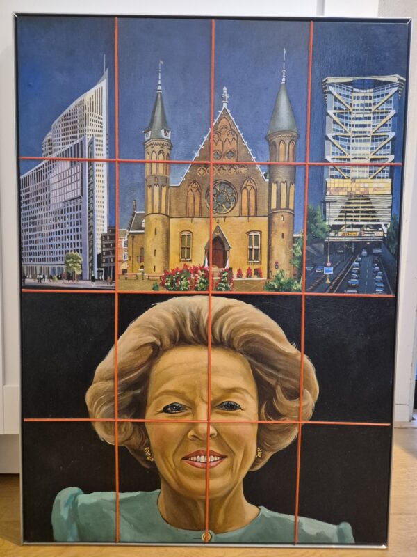 Gemengde Techniek Schilderij Koningin – Inclusief Aluminium Baklijst (50 x 70 cm)