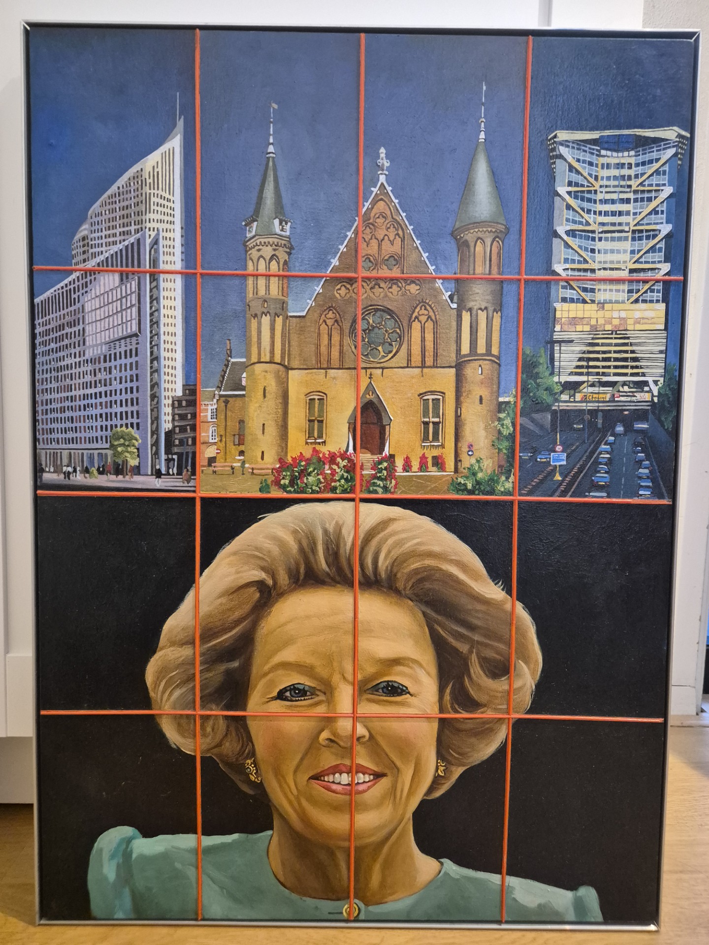 Gemengde Techniek Schilderij Koningin – Inclusief Aluminium Baklijst (50 x 70 cm)